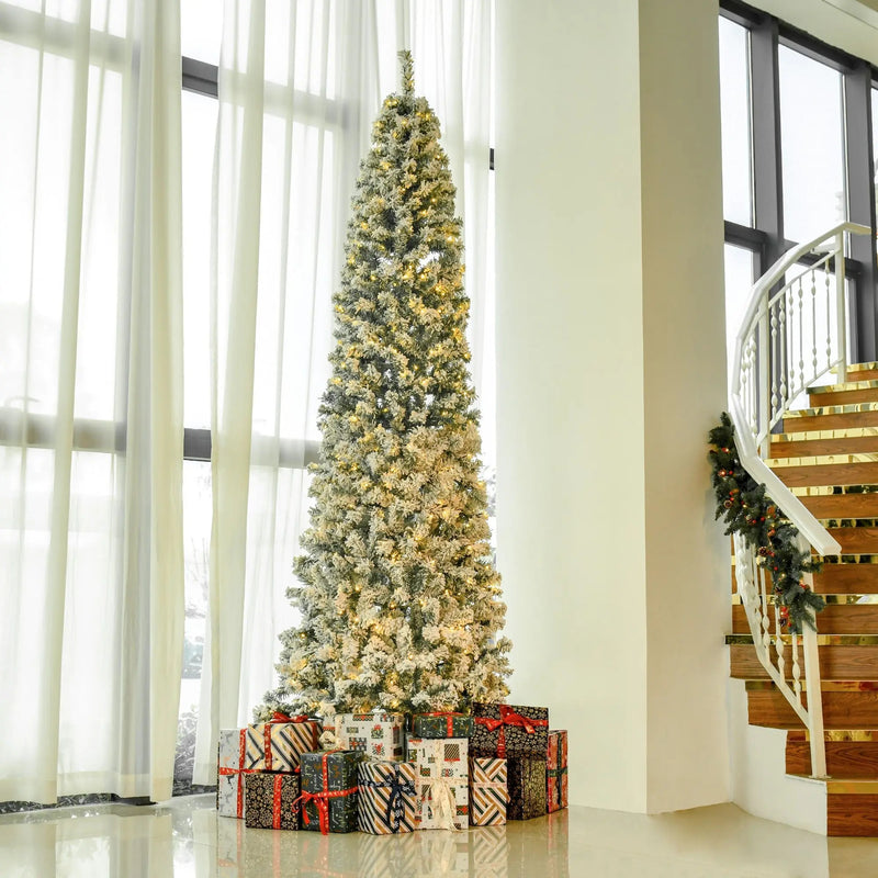 9ft Pre Lit Slim Douglas Fir Artificial Christmas Tree