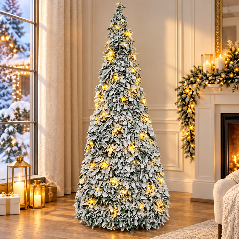 Artificial Pine Snowing Decorative Christmas Tree with LED Lights