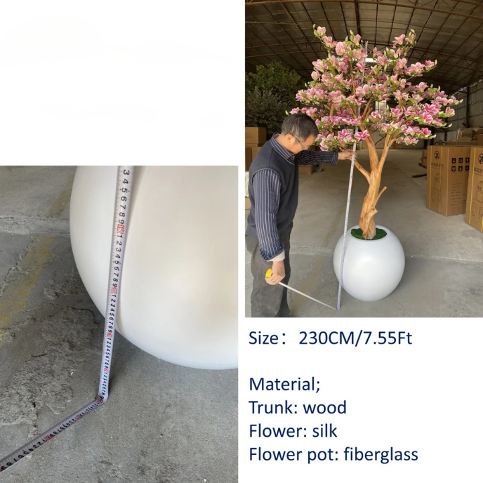 Artificial Cherry Blossom Magnolia Tree Vibrant Silk Petals Indoor Display