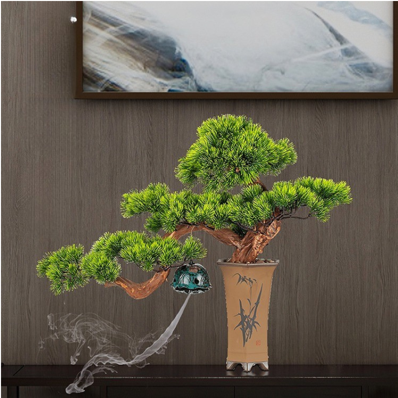Artificial Pine Bonsai Tree Green Accent