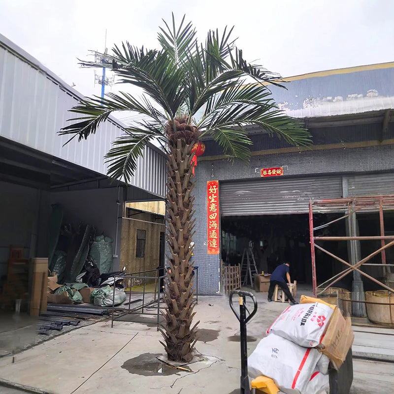 Artificial Date Palm Tree 13 FT Natural Wood Trunk Hotel Use