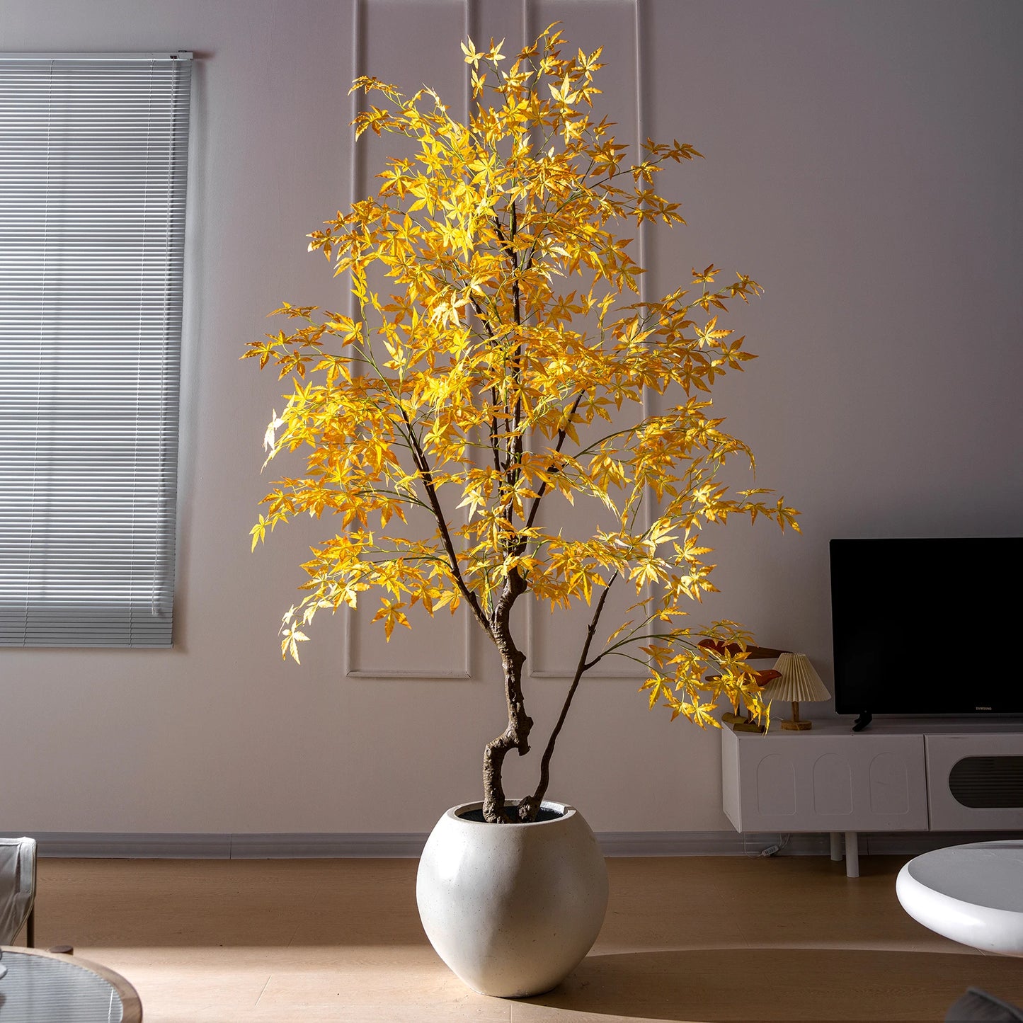 Artificial Golden Red Maple Tree 8ft Realistic Look