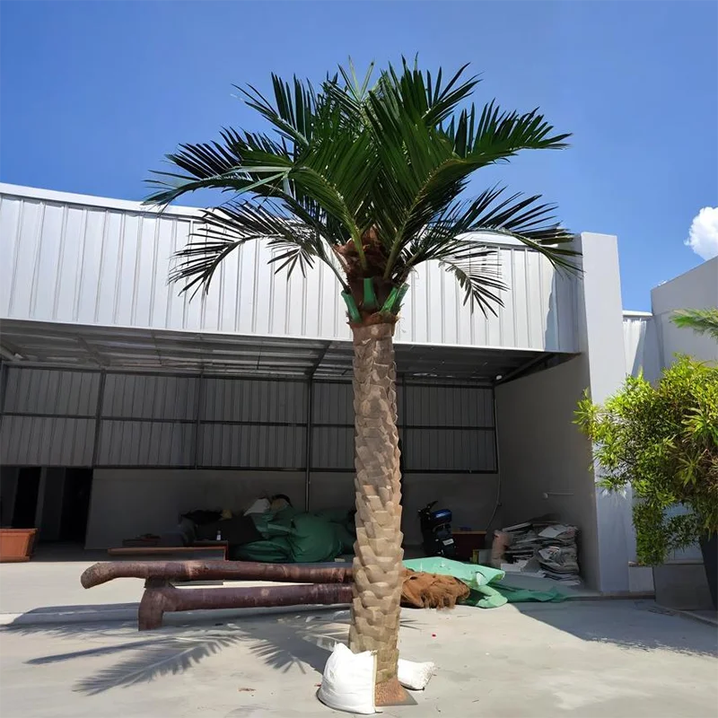 Artificial Date Palm Tree 13 FT Natural Wood Trunk Hotel Use