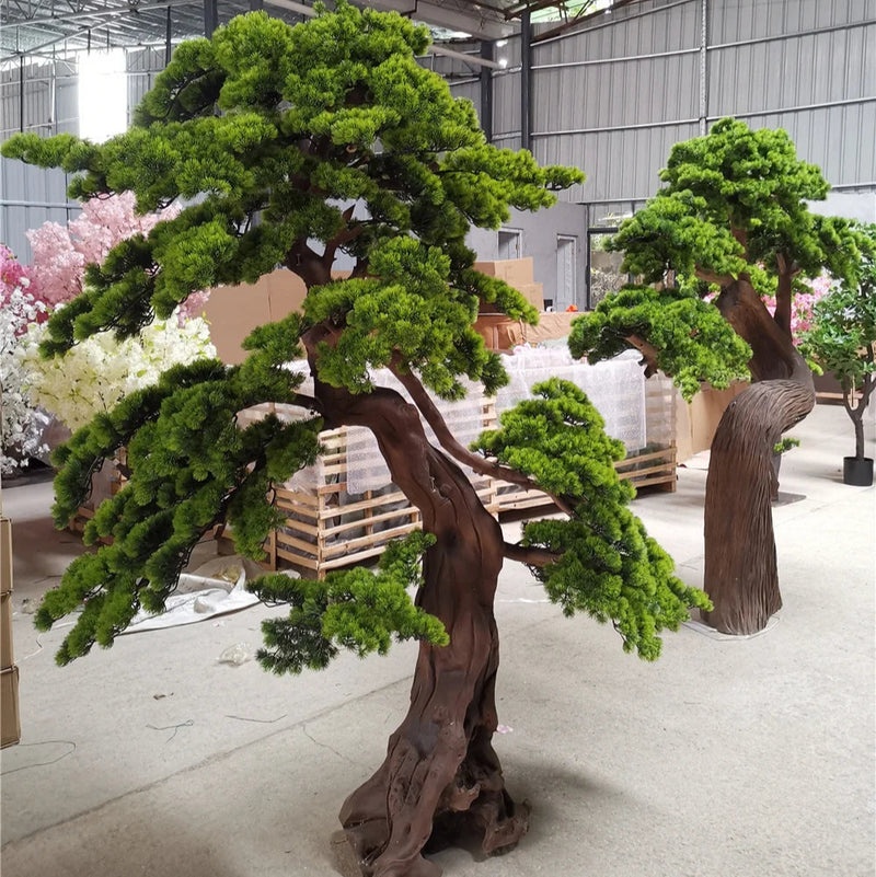 Artificial Cedar Pine Tree 2m Natural Wood Trunk Indoor Outdoor