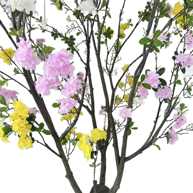 Large Artificial Begonia Flower Tree 6.5FT Decor