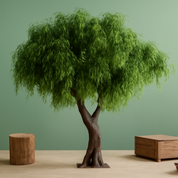 Custom 4m Fiberglass Fake Willow Tree for Outdoor Decor