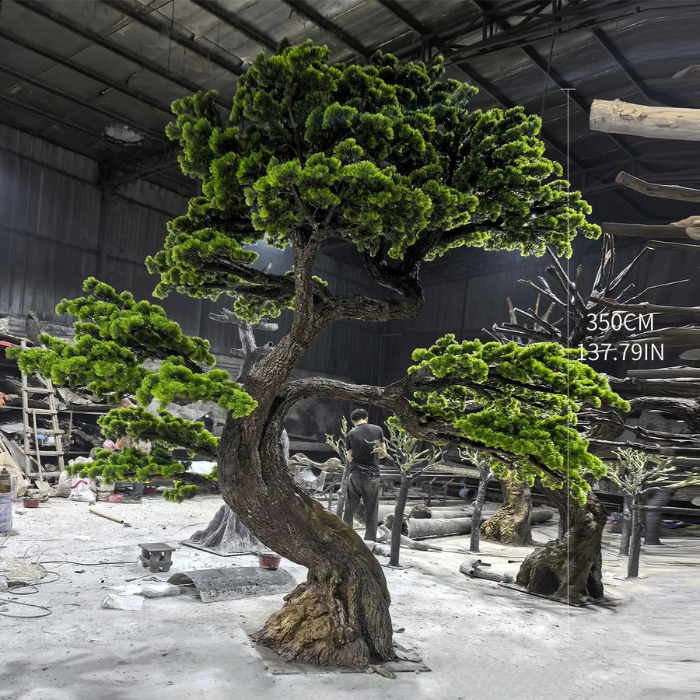 Artificial Pine Bonsai Tree Lifelike Foliage Indoor Use
