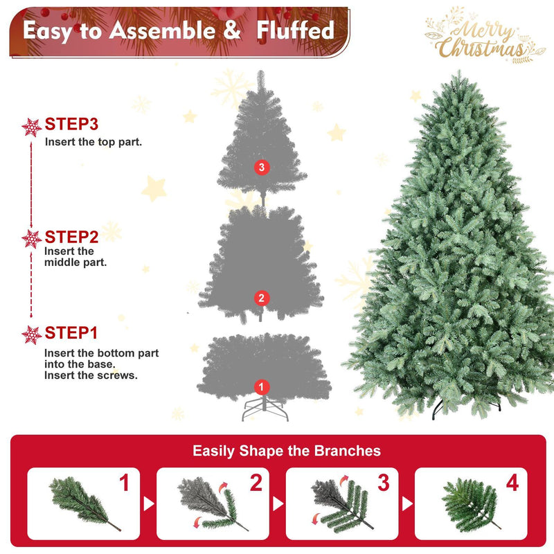 Artificial Christmas Tree Blue Green Tint Hinged Style