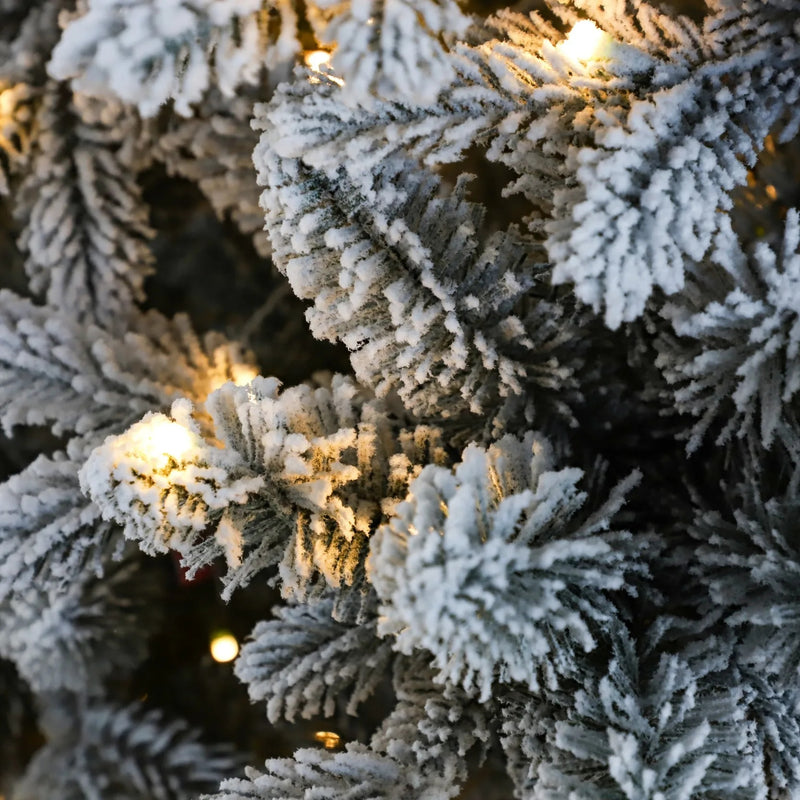 Artificial Spruce Flocked Christmas Tree Prelit Xmas Hinged