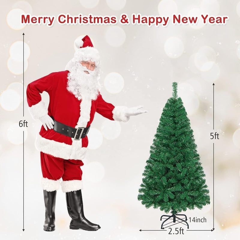 Full Green Artificial Pine Christmas Tree with 350 Tips, Unlit Design