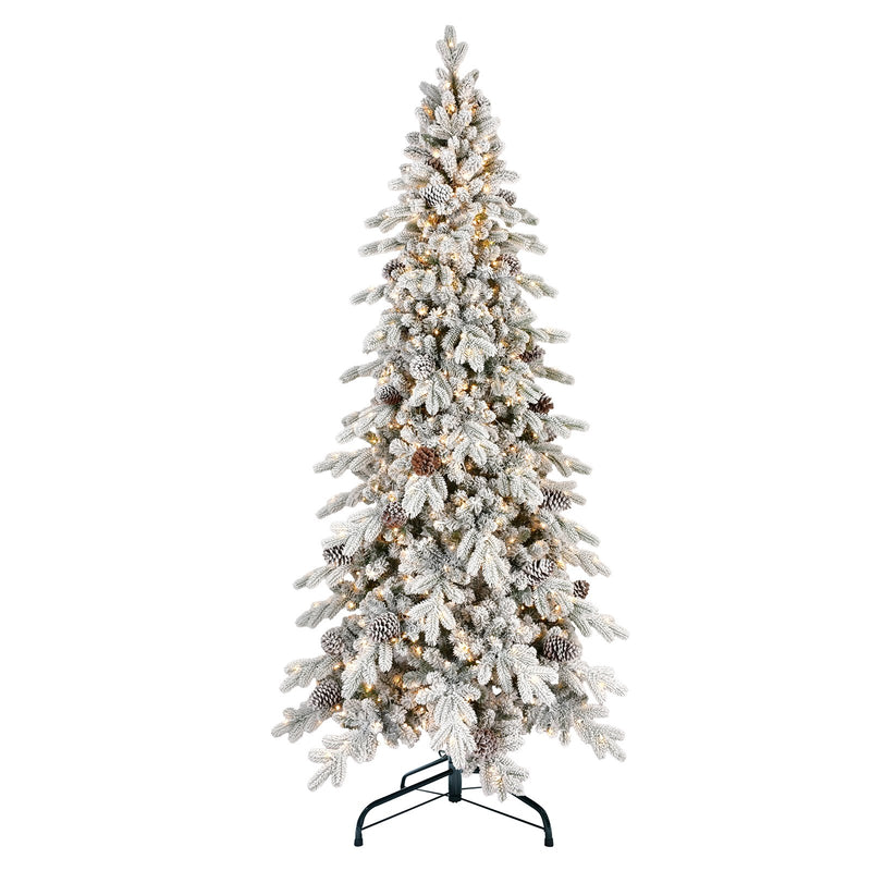 Frosted Mountain Spruce Artificial Christmas Tree with Pine Cones
