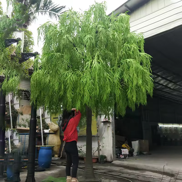 Custom 3.5m Fiberglass Fake Willow Tree for Outdoor Decor