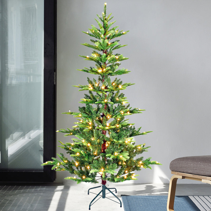 Pre Lit Aspen Fir Artificial Hinged Christmas Tree