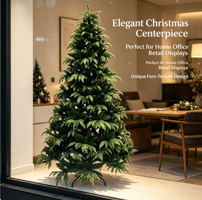 Realistic Artificial Fir Christmas Tree with Natural Green Branches