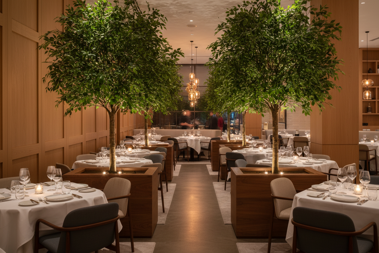 Artificial Trees For Dividing Restaurant Tables