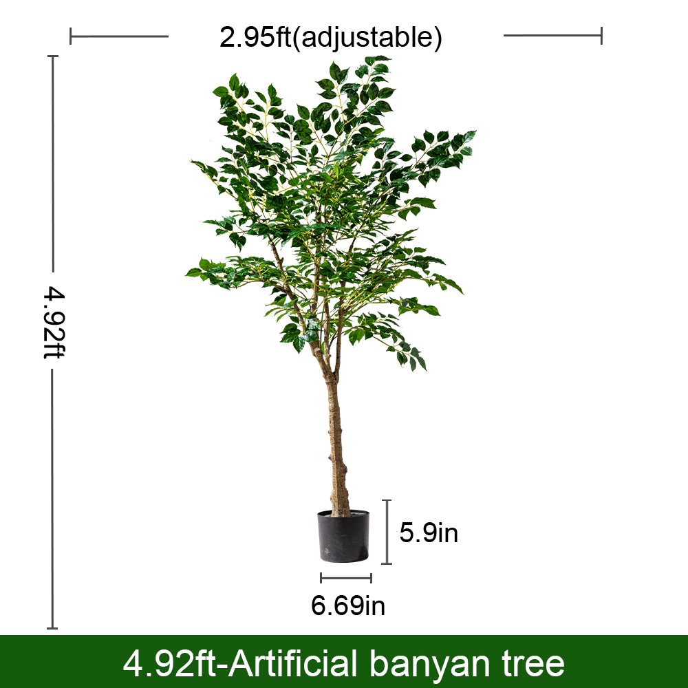 Artificial Banyan Tree 6ft Lifelike Indoor Outdoor Centerpiece