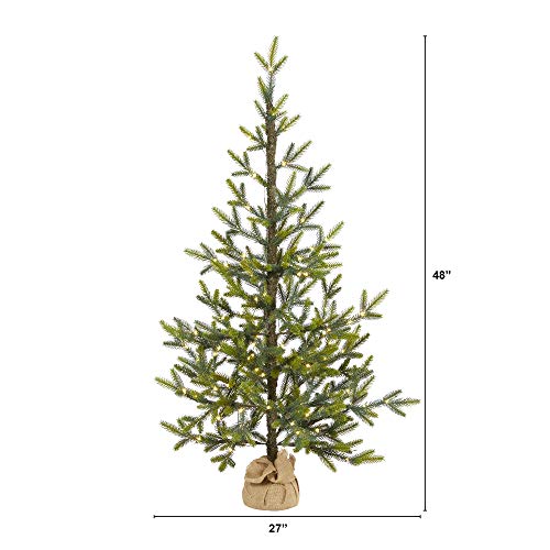 Fraser Fir Sparse Pre-Lit Artificial Christmas Tree with Burlap Base