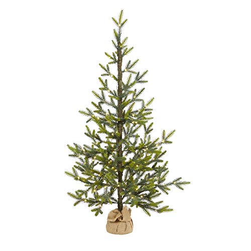 Fraser Fir Sparse Pre-Lit Artificial Christmas Tree with Burlap Base