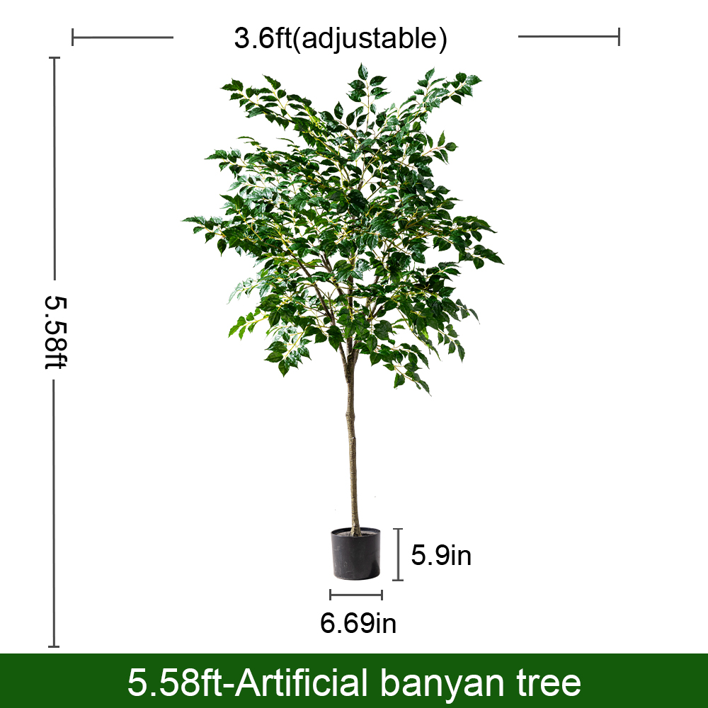 Artificial Banyan Tree 6ft Lifelike Indoor Outdoor Centerpiece