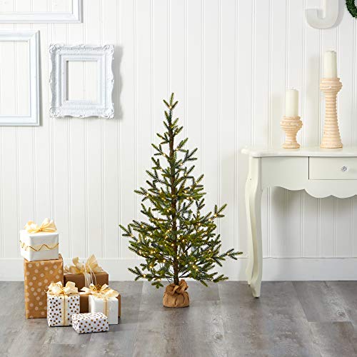 Fraser Fir Sparse Pre-Lit Artificial Christmas Tree with Burlap Base
