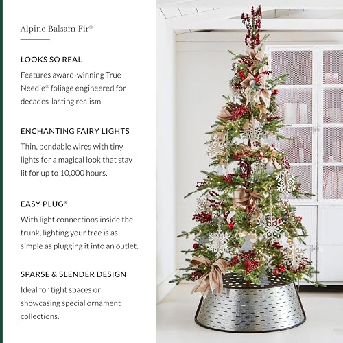 Balsam Fir Sparse Pre-Lit Artificial Christmas Tree with Warm White Lights