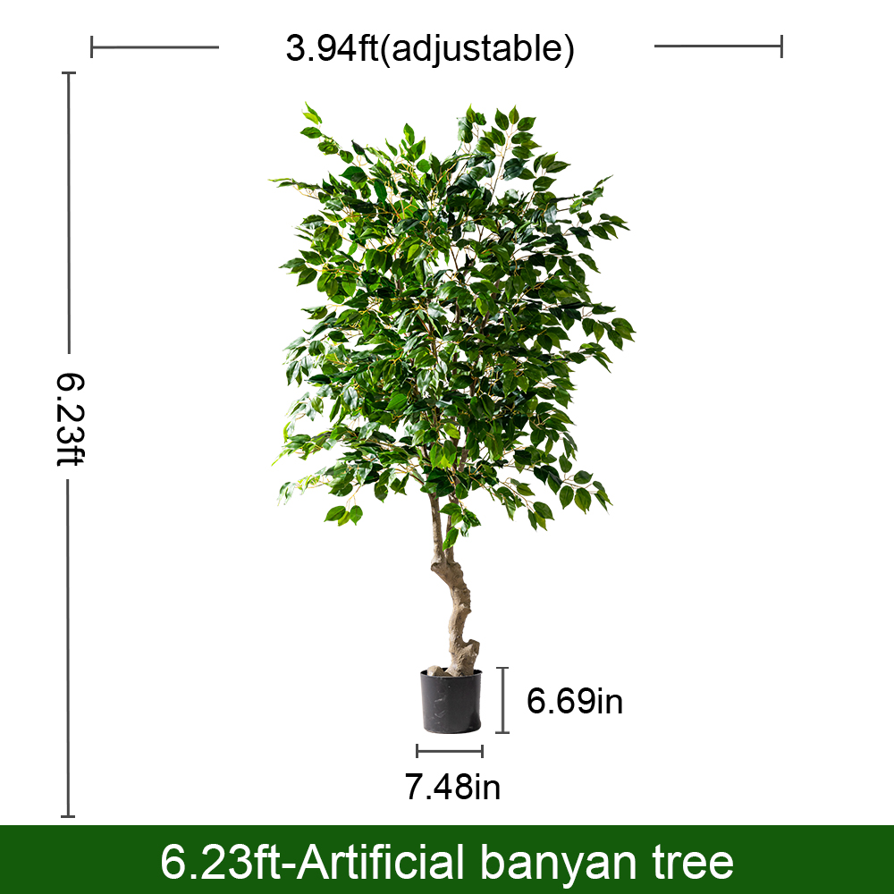 Artificial Banyan Tree 6ft Lifelike Indoor Outdoor Centerpiece