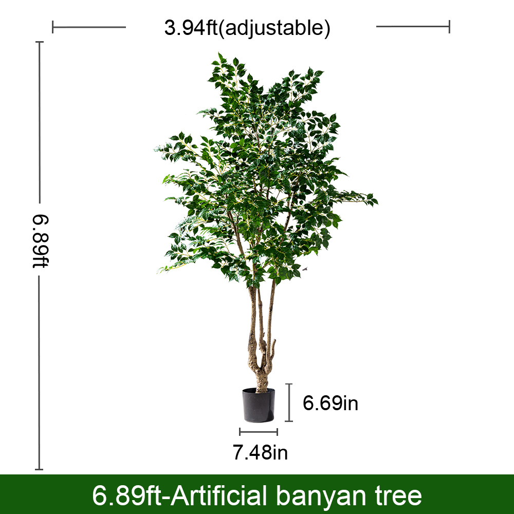 Artificial Banyan Tree 6ft Lifelike Indoor Outdoor Centerpiece
