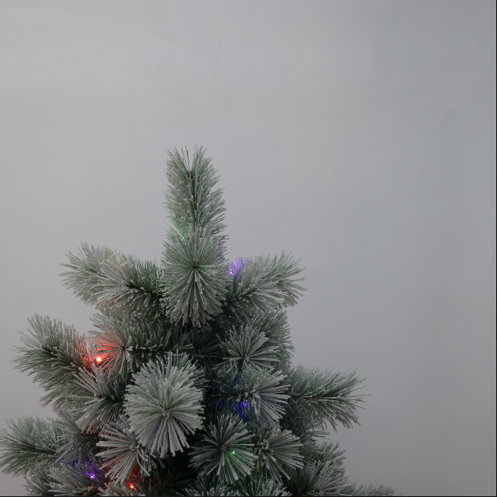 7.5ft Flocked Pine Xmas Tree Pre Lit Multicolor LEDs