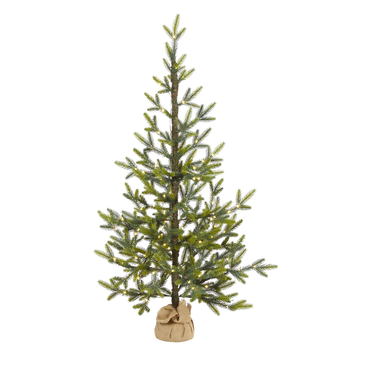 Fraser Fir Sparse Pre-Lit Artificial Christmas Tree with Burlap Base