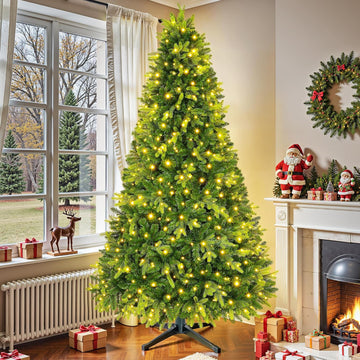 Artificial Spruce Christmas Tree 9ft Pre-Lit Rotating Display