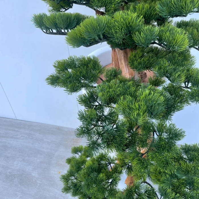 Artificial Podocarpus Bonsai Tree Lifelike Trunk Indoor Display