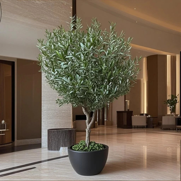 Artificial Olive Tree Realistic Trunk Hotel Lobby Display