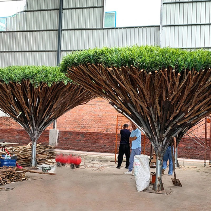 Artificial Dracaena Fragrans Tree Fiberglass Trunk Outdoor Ready