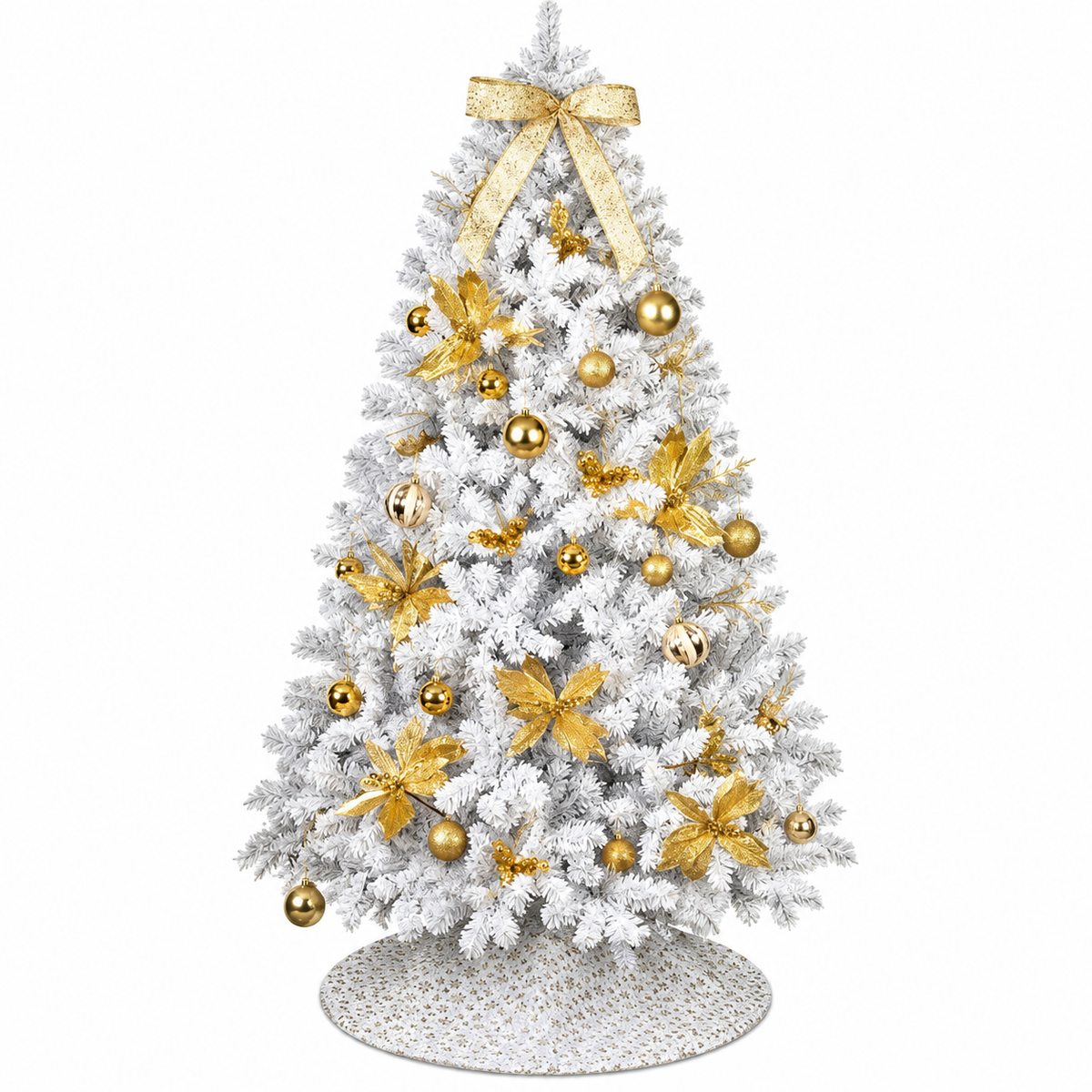 Hinged Xmas Pine Tree with Warm White LEDs