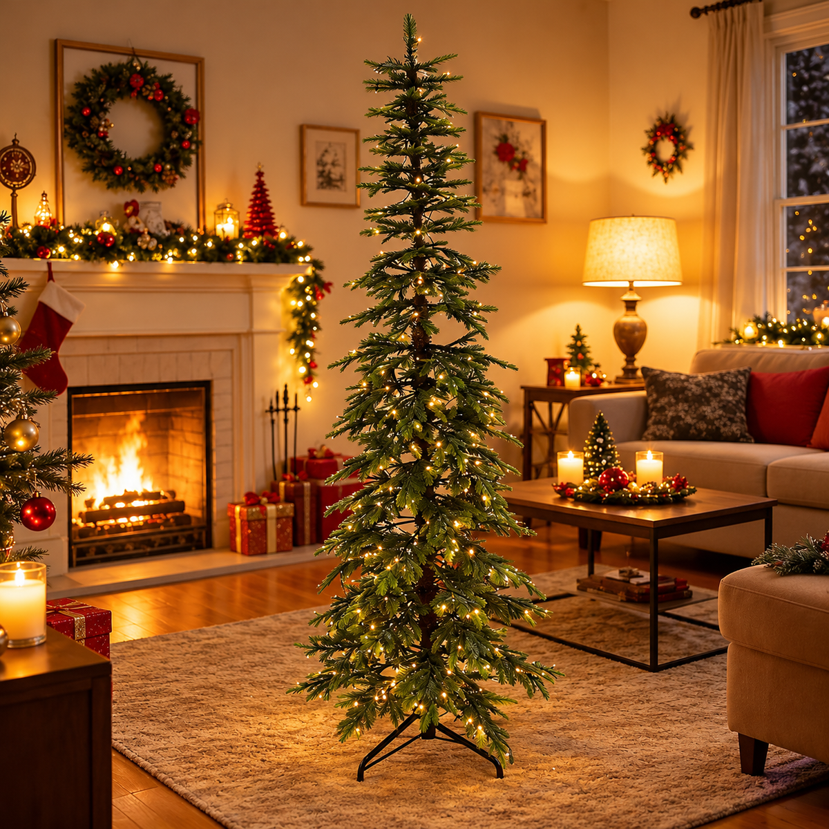 Norway Spruce Artificial Christmas Tree with Slim Branches