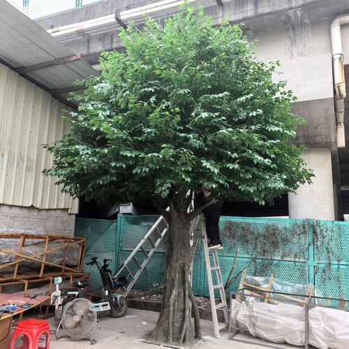 Large Artificial Ficus Tree with Fiberglass Trunk Decor