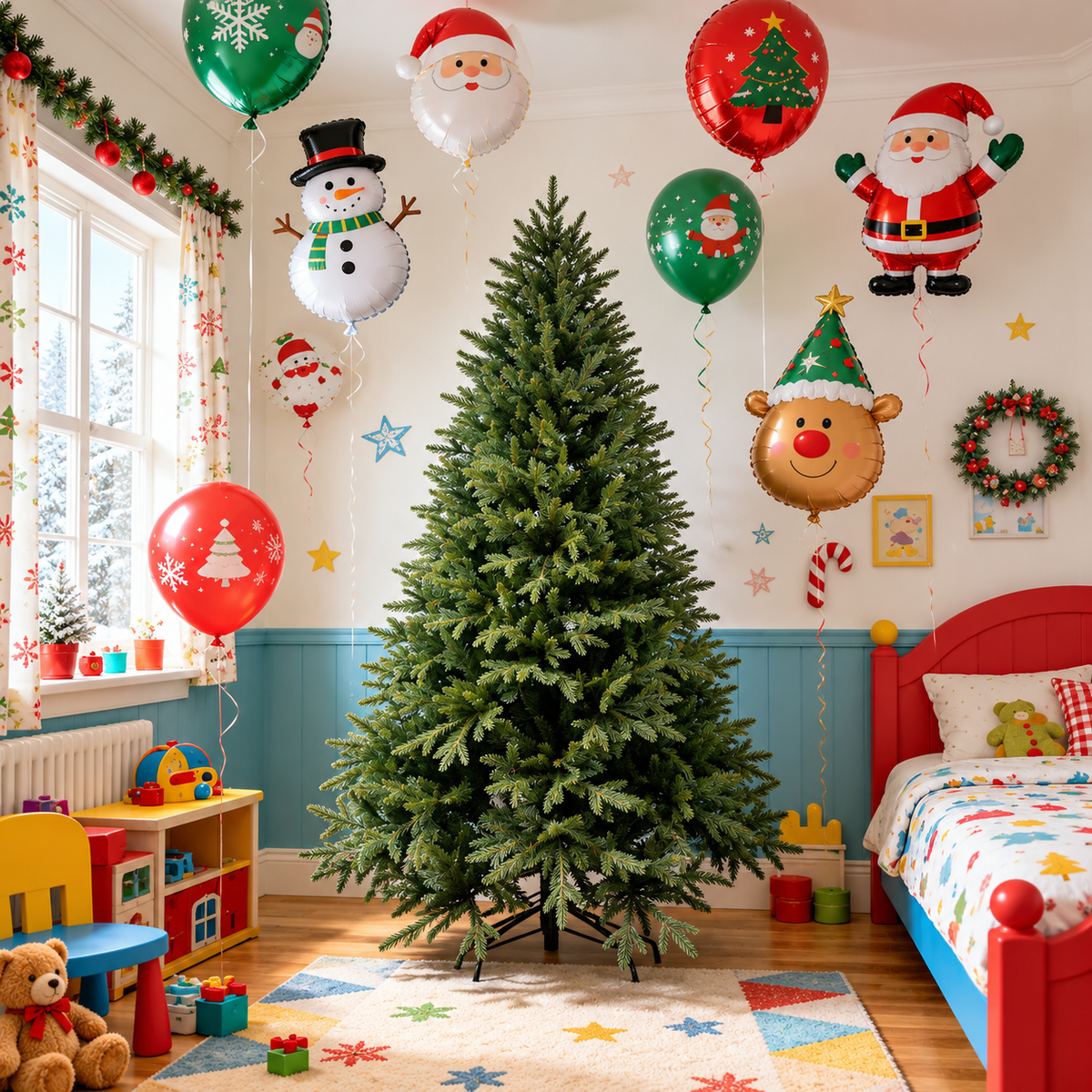 Balsam Fir Artificial Christmas Tree with Full PE Branches and Hinged Design