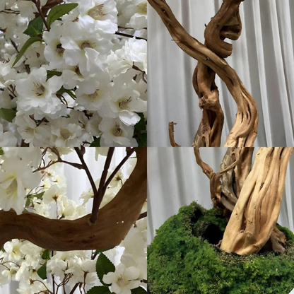 Artificial Cherry Blossom Tree Pink White Blooms Indoor Outdoor Decoration