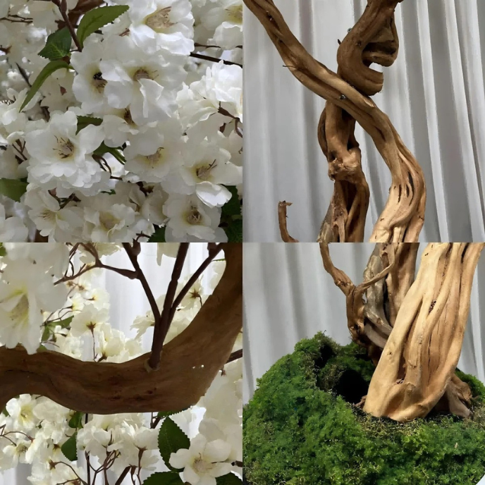 Artificial Cherry Blossom Tree Pink White Blooms Indoor Outdoor Decoration