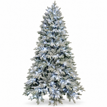 Queen Flock Artificial Christmas Tree with Cool White LED Lights