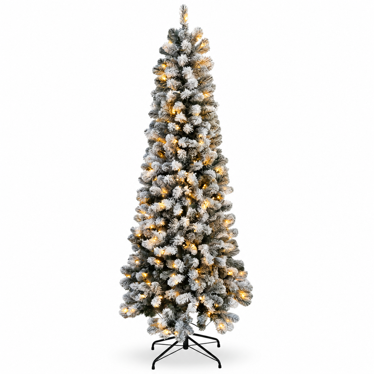 Cypress Spruce Artificial Christmas Tree with Silver Flocking