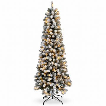 Cypress Spruce Artificial Christmas Tree with Silver Flocking