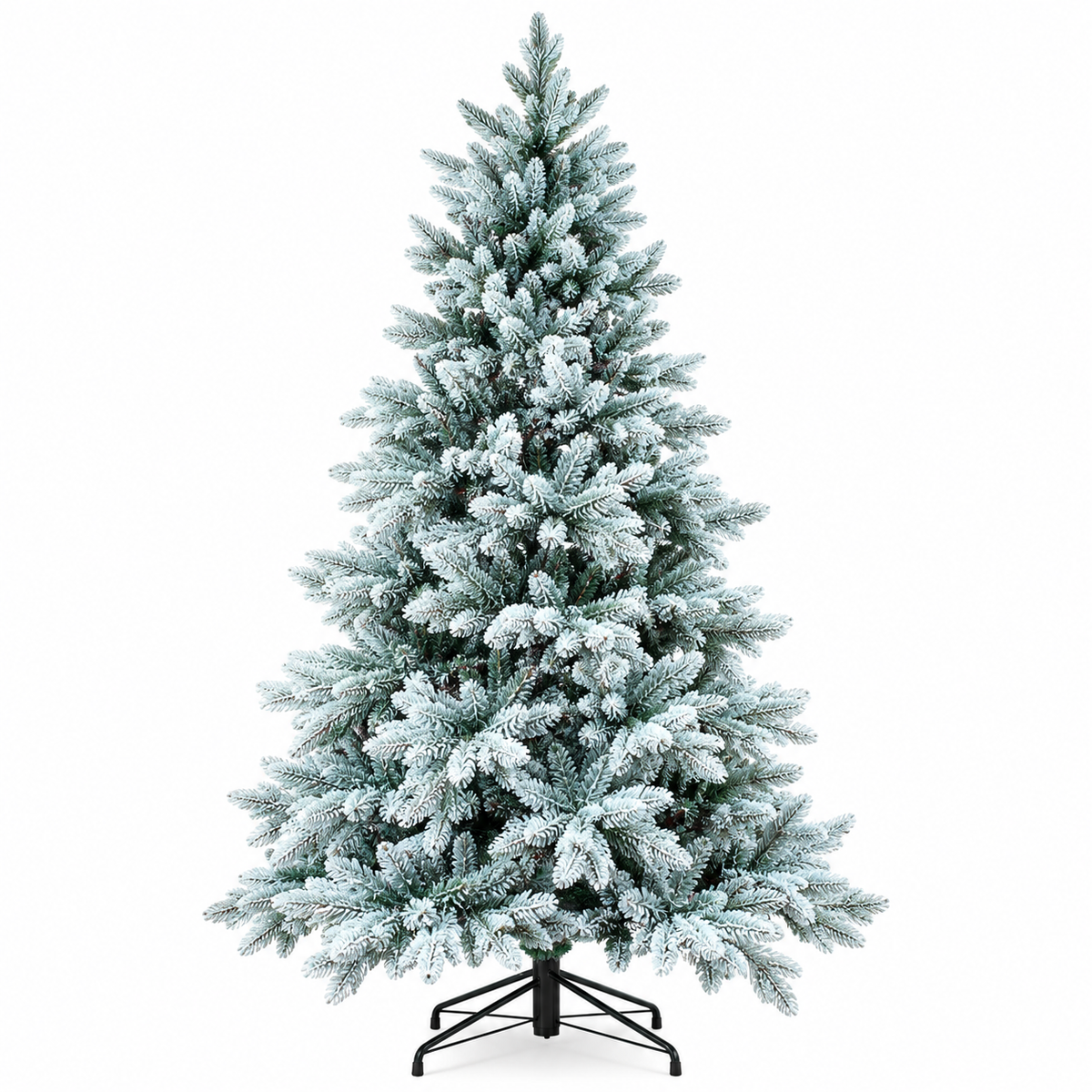 Prince Flock Artificial Christmas Tree with Heavy Snow Covered Green Branches