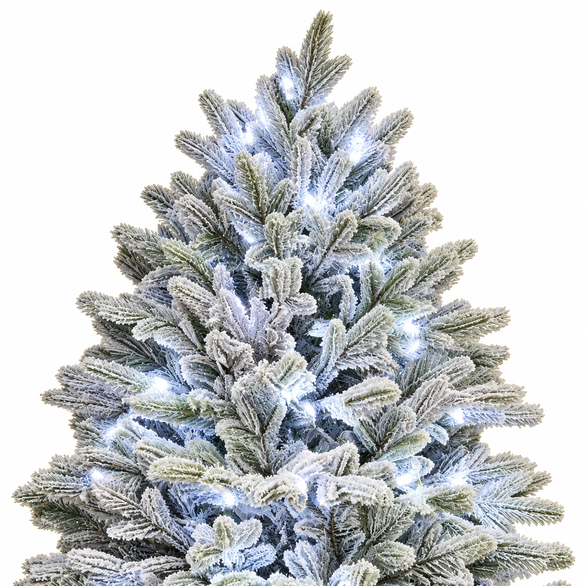 Queen Flock Artificial Christmas Tree with Cool White LED Lights