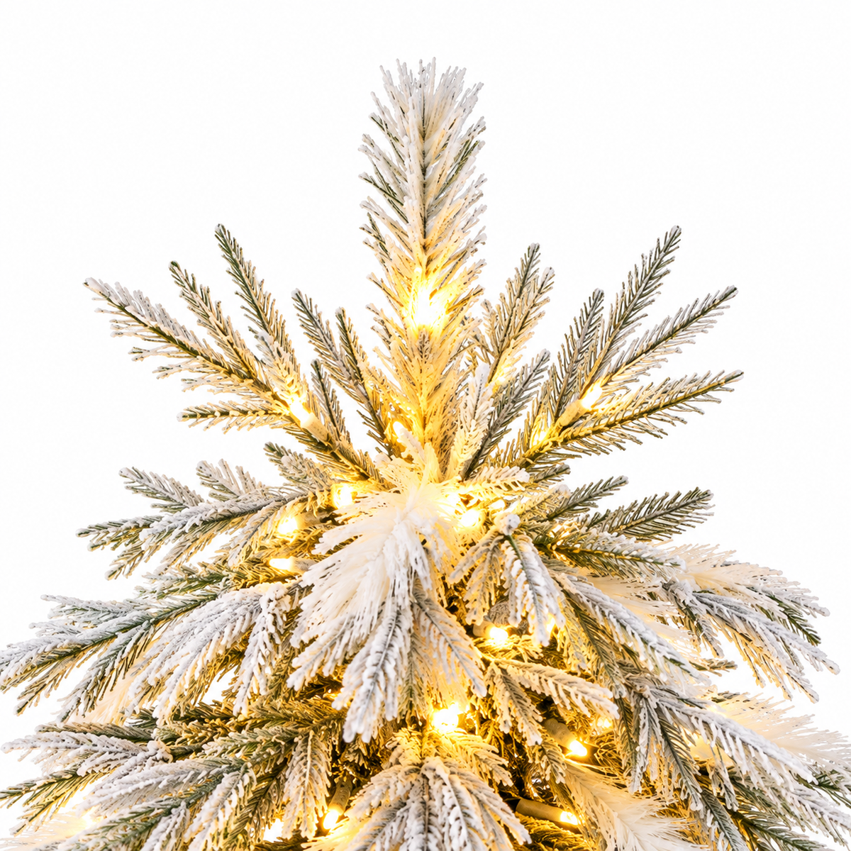 Pre-Lit Snow Flocked Christmas Tree with Warm White Lights
