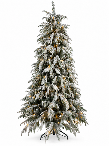 King Flock Artificial Christmas Tree with Pine Cones and Warm White Lights