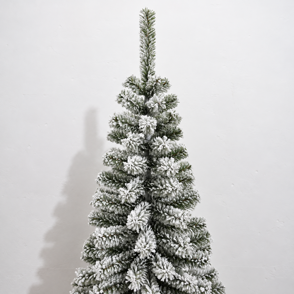 Alpine Fir Flocked Pencil Artificial Christmas Tree with Snowy Branches