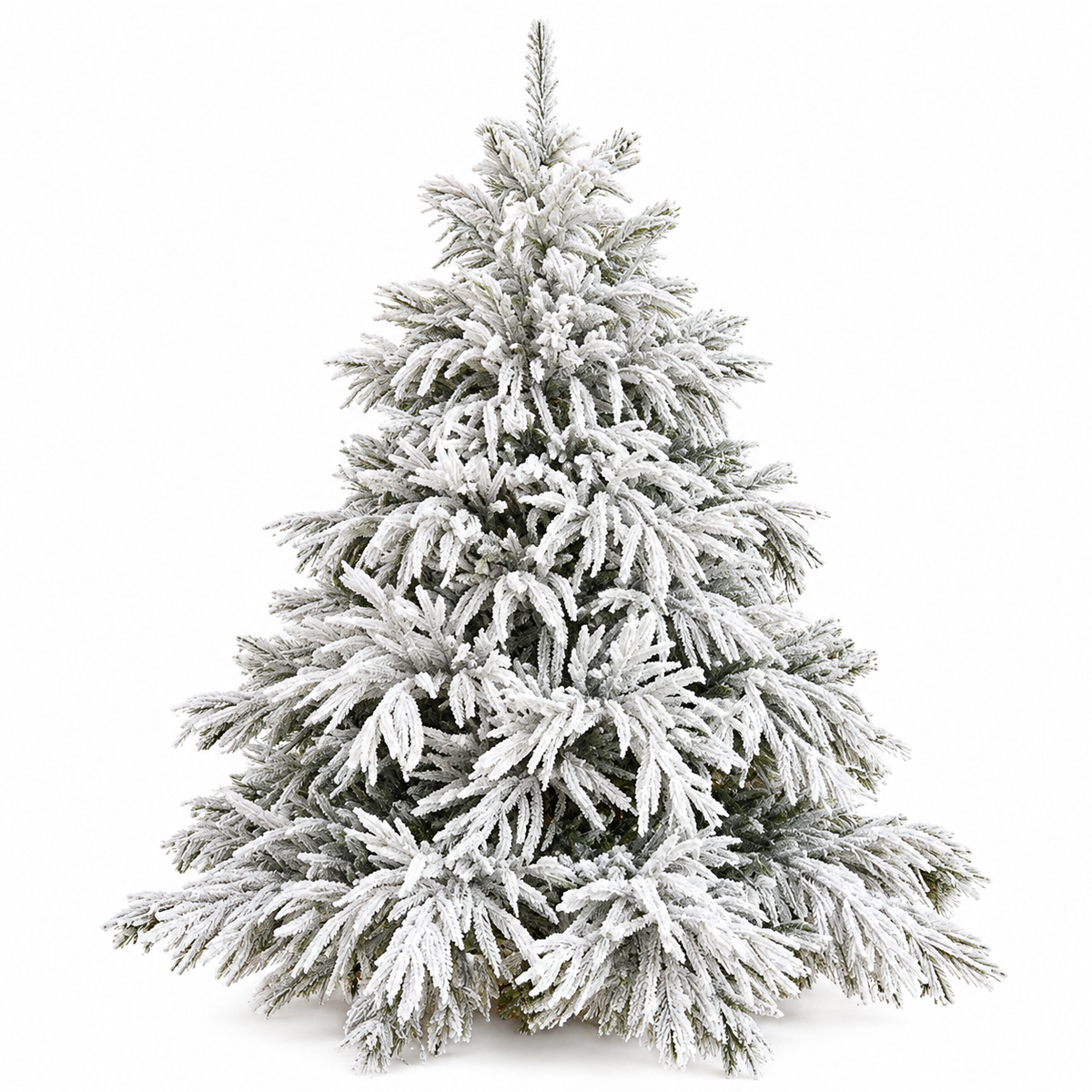 Flocked Fraser Fir Artificial Christmas Tree with Thick Snow-Covered Branches