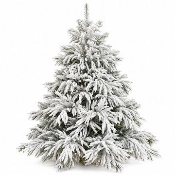 Flocked Fraser Fir Artificial Christmas Tree with Thick Snow-Covered Branches