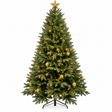 Balsam Fir Artificial Christmas Tree with Full PE Branches and Hinged Design
